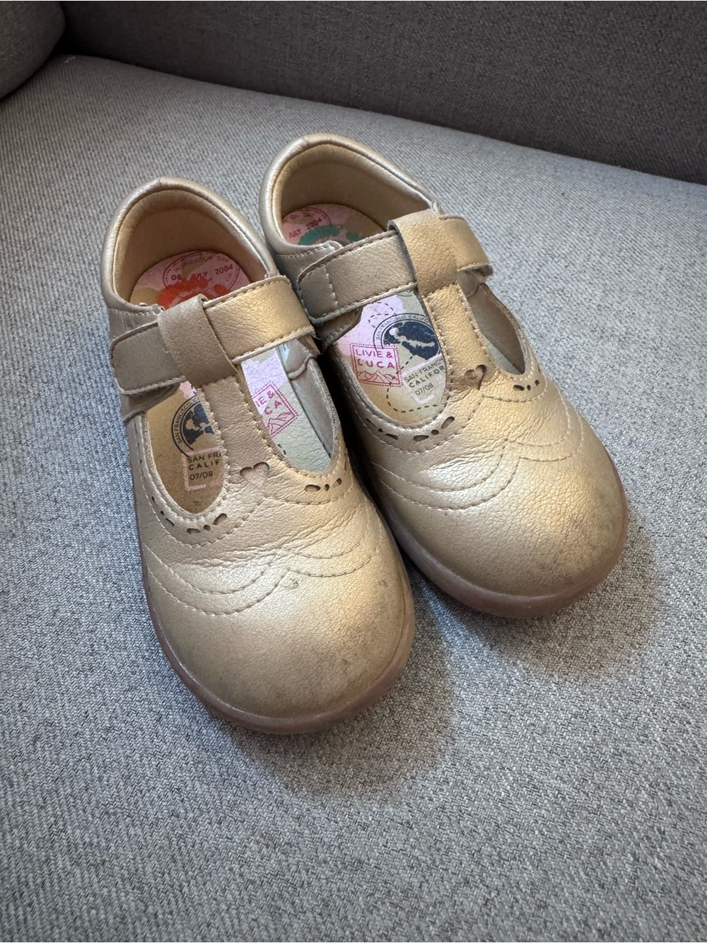 Livie and Luca Champagne Gold Mary Jane Shoes — PLAY CONDITION